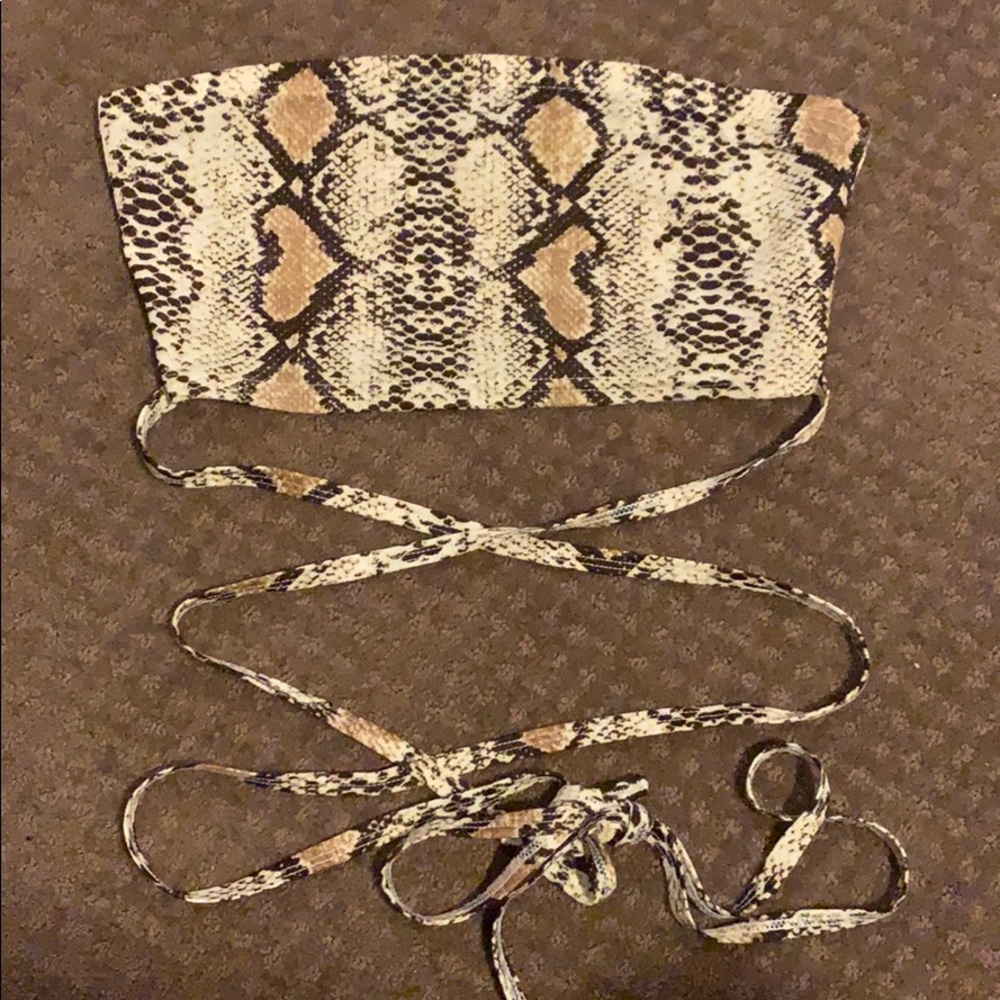 snakeskin tube top